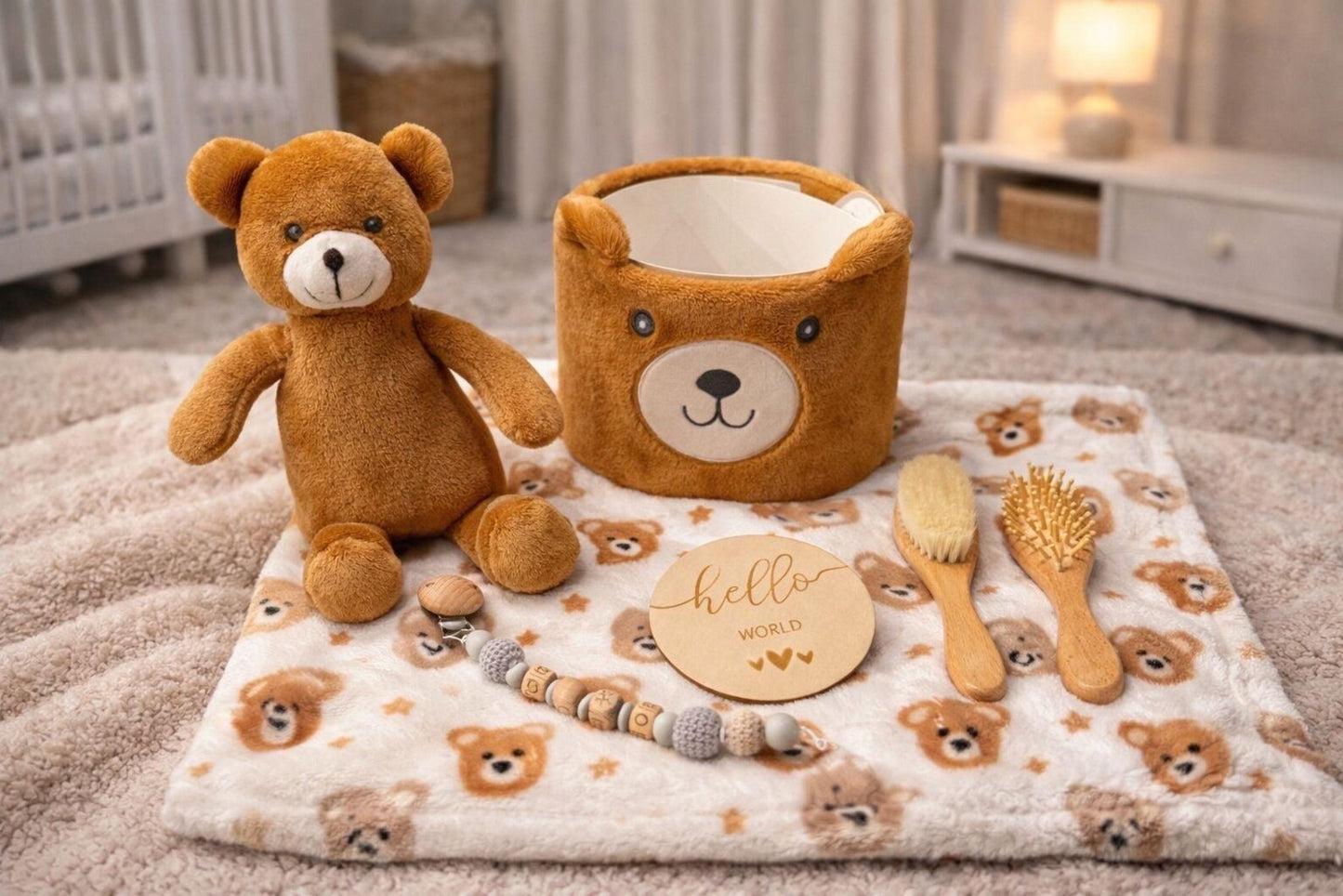 Baby Gift Box with Blanket and Plush Toy