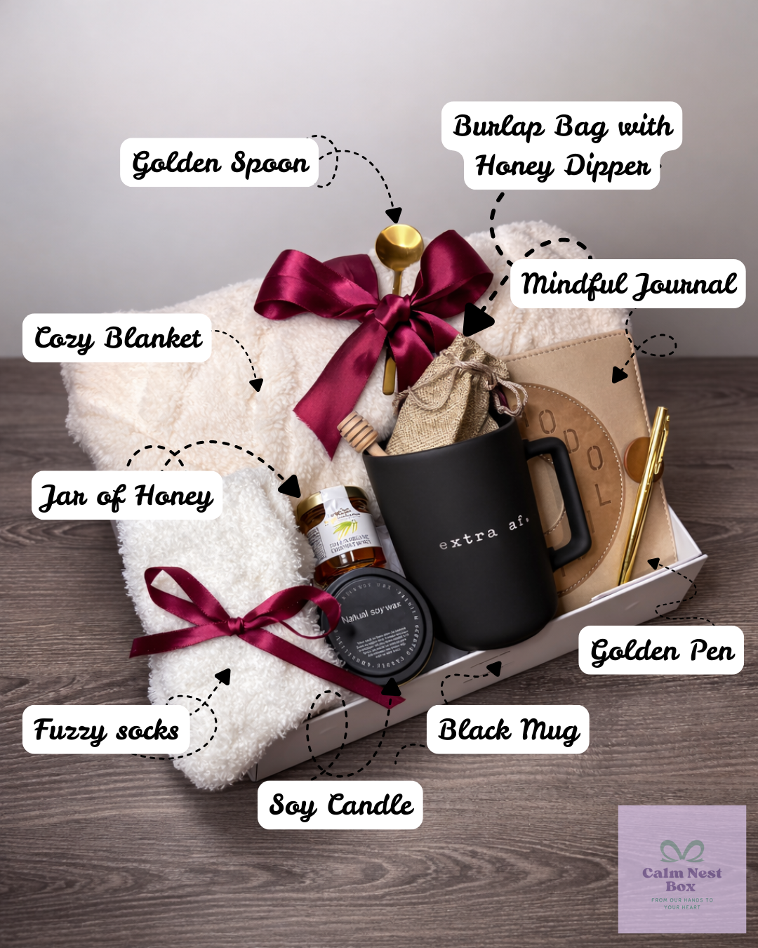 Luxury Cozy Gift Box – Hygge Relaxation Gift for Her – Birthday, Holiday or Thank You Gift
