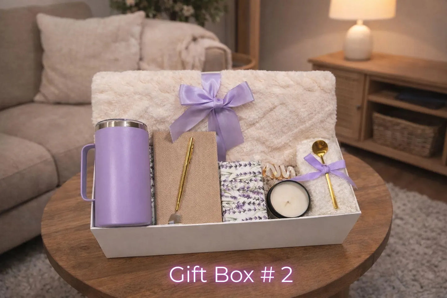 Hygge Gift Box for Her – Cozy Blanket, Mug & Chocolate Truffles, Self Care Gift