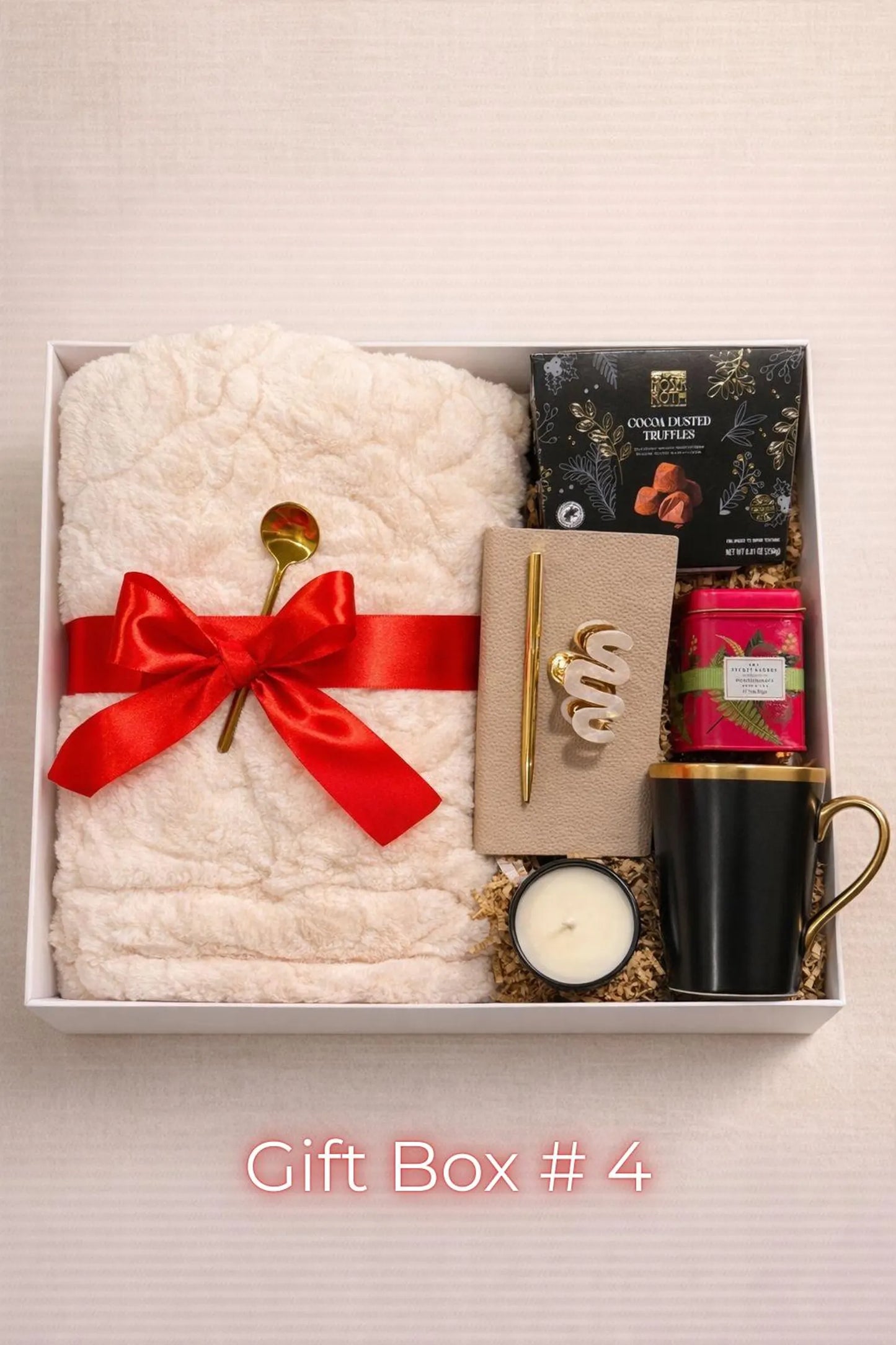 Hygge Gift Box for Her – Cozy Blanket, Mug & Chocolate Truffles, Self Care Gift