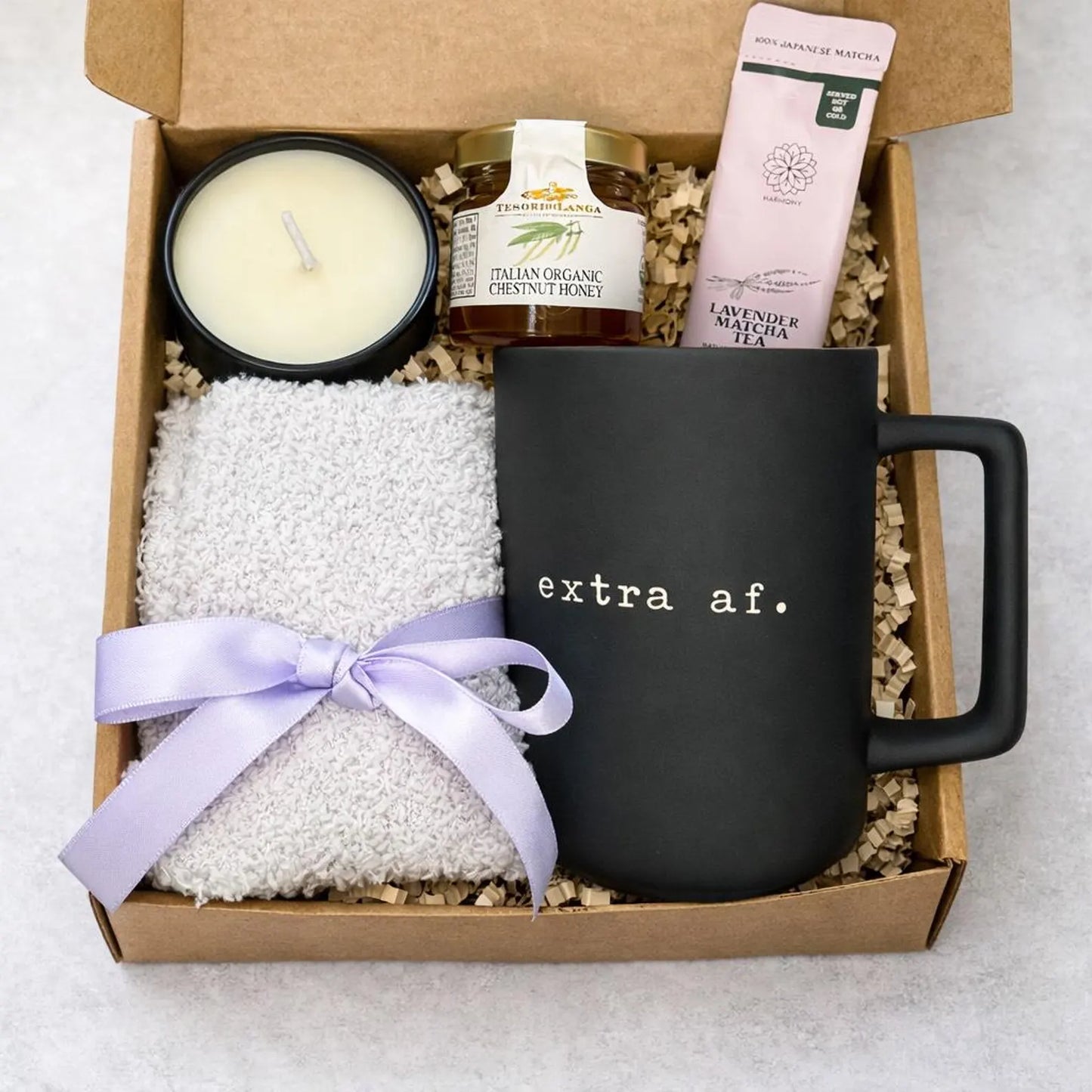 Thank You Gift Box, Cozy Socks Candle Honey, Appreciation Self Care Gift